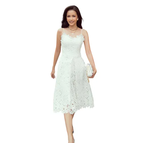 Váy Ren Xòe Nữ F2 Fashion & Freedom City Girls D564-T-S-1221 Màu Trắng Size S