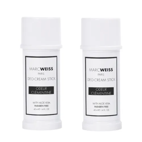 Combo 2 Thanh Khử Mùi Hương Nước Hoa Ngăn Mồ Hôi Marcweiss Paris Deo-Cream Stick Clementine (40ml x 2)