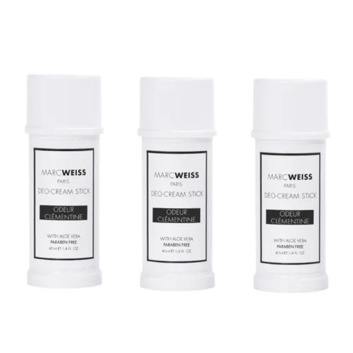 Combo 3 Thanh Khử Mùi Hương Nước Hoa Ngăn Mồ Hôi Marcweiss Paris Deo-Cream Stick Clementine (40ml x 3)