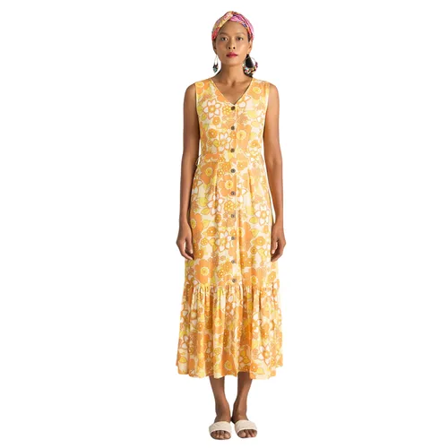 Váy Linen Nữ F2 Fashion & Freedom Bright And Shine D362-CV-S-0622 Màu Vàng Cam Size S