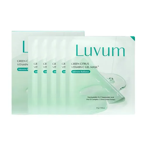 Mặt Nạ Thạch Dưỡng Sáng Da Luvum Green Citrus Vitamin C Gel Mask Plus (Hộp 5 Miếng)