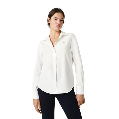 Áo Sơ Mi Nữ Lacoste Women's Cotton Shirt With French Collar CF1541-70V Màu Trắng Size 38