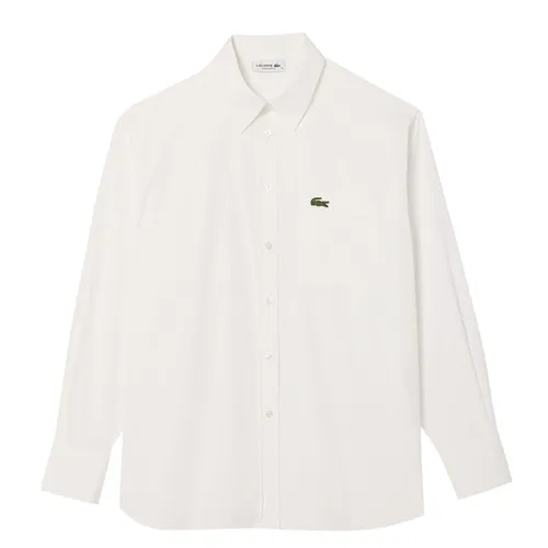 Áo Sơ Mi Nữ Lacoste Women's Oversized Poplin Shirt CF7706-70V Màu Trắng Size 38