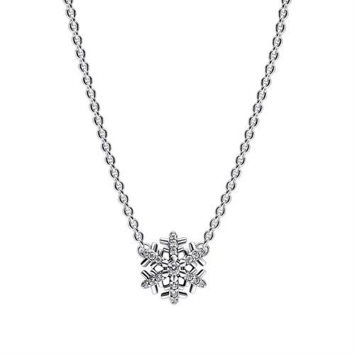 Dây Chuyền Pandora Sparkling Snowflake Pendant Necklace Sterling Silver 392371C01 Màu Bạc