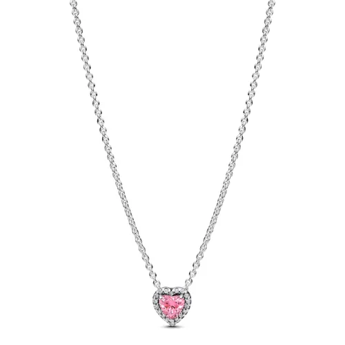 Dây Chuyền Nữ Pandora Pink Elevated Heart Necklace Sterling Silver 398425C02 Màu Bạc