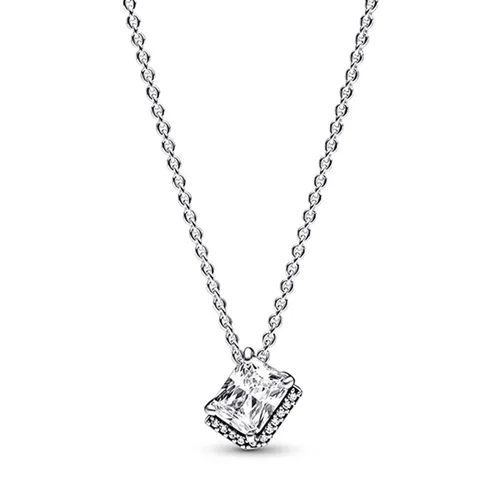 Dây Chuyền Pandora Rectangular Sparkling Halo Collier Necklace 392388C01 Màu Bạc
