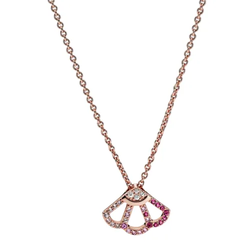 Dây Chuyền Nữ Pandora Pink Fan Collier Necklace Chain 388146C01 Màu Vàng Hồng