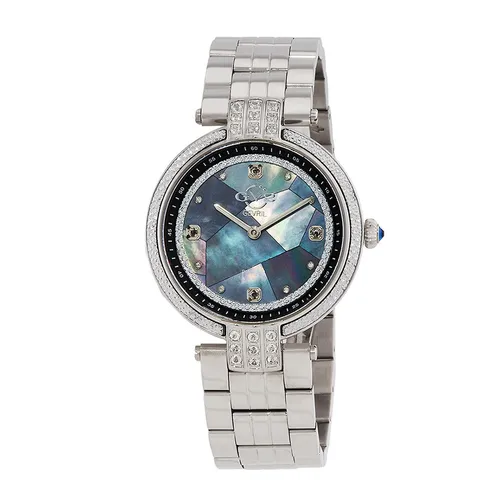Đồng Hồ Nữ GV2 By Gevril Matera Diamond Watch 12800B Màu Bạc