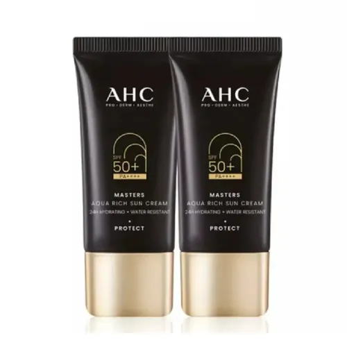 Kem Chống Nắng Nâng Tone AHC Masters Aqua Rich Sun Cream Duo Set (30ml x 2)