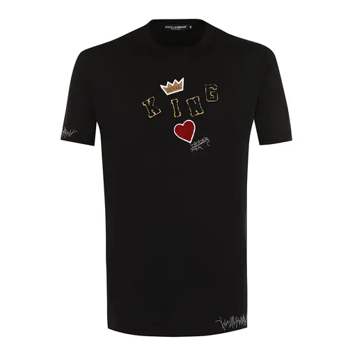 Áo Phông Nam Dolce & Gabbana D&G King T-Shirt G8HV0Z Màu Đen Size 46