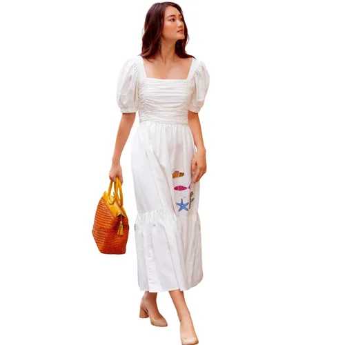 Váy Nữ F2 Fashion & Freedom Linen Autumn Charm D635-TT-S-0822 Màu Trắng Size S