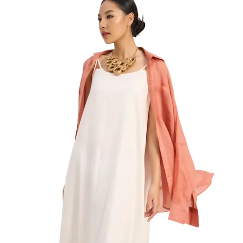 Váy Suông Nữ F2 Fashion & Freedom White Linen Dress The Art Of Styling DT-D670-T-S-1122 Màu Trắng Size S