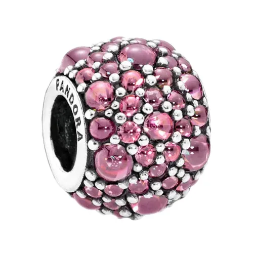 Hạt Vòng Charm Nữ Pandora Shimmering Droplets with Honeysuckle Zirconia 791755HCZ Màu Hồng Bạc