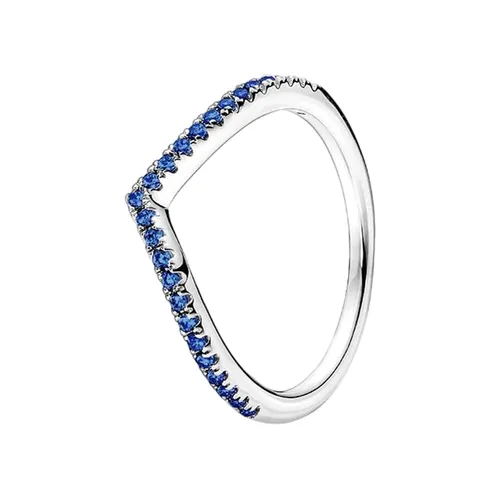 Nhẫn Pandora Timeless Wish Sparkling Blue Ring Sterling Silver 196316C02 Màu Xanh Bạc Size 50