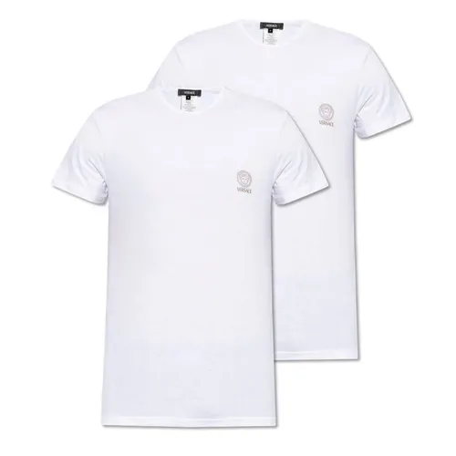 Set 2 Áo Thun Nam Versace Cotton-Jersey Undershirt 2-Pack AU10193 Màu Trắng Size M