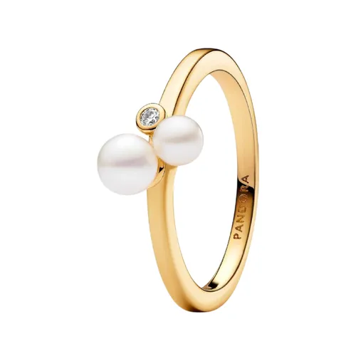 Nhẫn Nữ Pandora Duo Treated Freshwater Cultured Pearls Ring 163156C01 Màu Vàng Gold Size 48