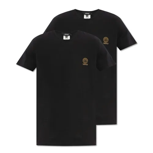Set 2 Áo Thun Nam Versace Cotton-Jersey Undershirt 2-Pack AU10193 Màu Đen Size M