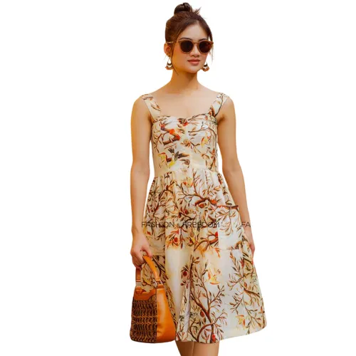 Váy Nữ F2 Fashion & Freedom Linen Fall Muse D340-KH-S-0822 Màu Kem Hoa Size S