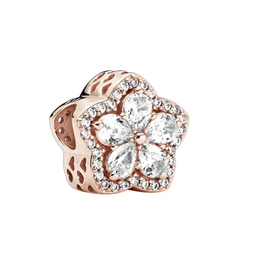 Hạt Vòng Charm Pandora Sparkling Snowflake Pavé 789224C01 Màu Vàng Hồng
