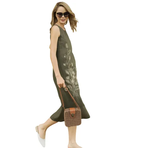 Váy Nữ F2 Fashion & Freedom Linen Stay Classy D316-XR-S-0919 Màu Xanh Rêu Size S