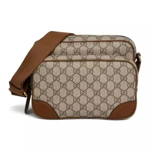 Túi Đeo Chéo Nam Gucci Embossed Super Mini Bag Beige 7895BAC7397AAFGS Màu Xám - Nâu