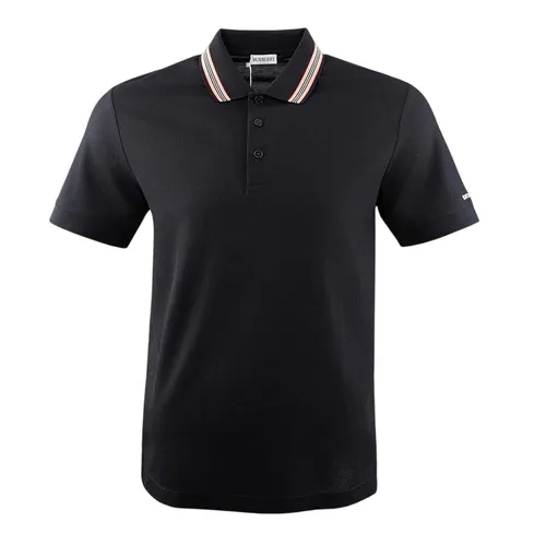 Áo Polo Nam Burberry Icon Stripe Lightweight With Logo 81118111 Màu Đen Size M