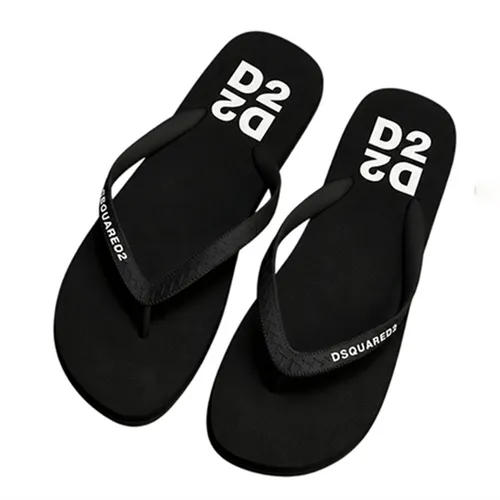 Dép Xỏ Ngón Nam Dsquared2 Black Heel Flip Flops FFM0001 17208765 2124 Màu Đen Size 40