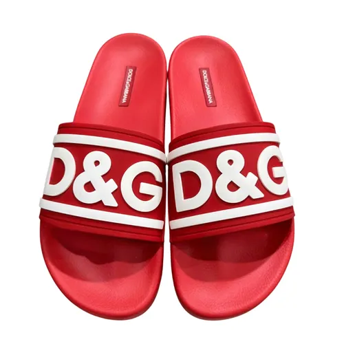 Dép Nam Dolce & Gabbana D&G Logo Rubber Slide CS2072 AQ858 89689 Màu Đỏ Size 39