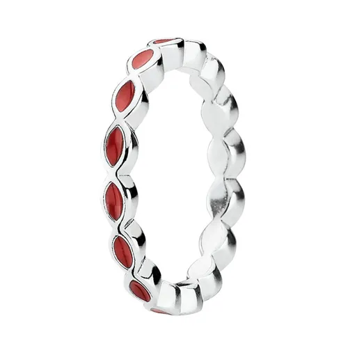 Nhẫn Nữ Pandora Energy Red Enamel Ring 190884EN17 Màu Bạc Đỏ Size 56