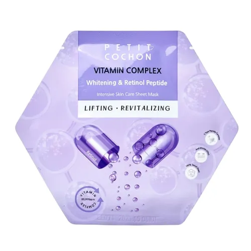 Mặt Nạ Hỗ Trợ Làm Sáng Và Cải Thiện Nếp Nhăn Petit Cochon Whitening & Re Peptide (Hộp 10 Miếng)
