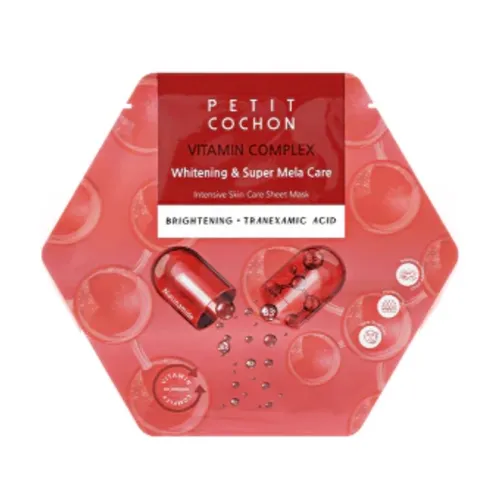 Mặt Nạ Hỗ Trợ Làm Sáng Và Giảm Nám Petit Cochon Whitening & Super Mela Care (Hộp 10 Miếng)
