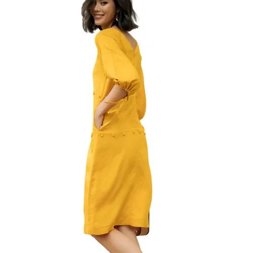 Váy Suông Nữ F2 Fashion & Freedom Linen Harmony D448-V-S-0720 Màu Vàng Size S
