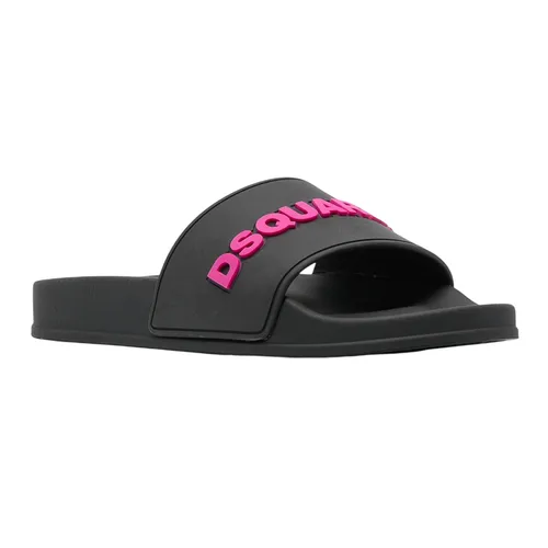 Dép&nbsp;Dsquared2 Flip Flops With Embossed Logo Màu Đen - Hồng Size 39