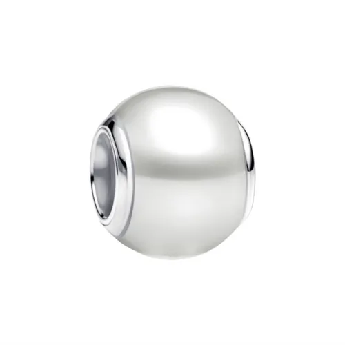 Hạt Vòng Charm Pandora Silver Charm With Round Pearl 793781C01 Màu Bạc