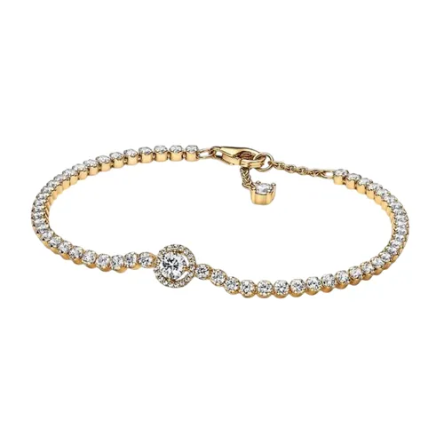 Vòng Đeo Tay Nữ Pandora Sparkling Halo Tennis Bracelet 569416C01 Màu Vàng Gold Size 18