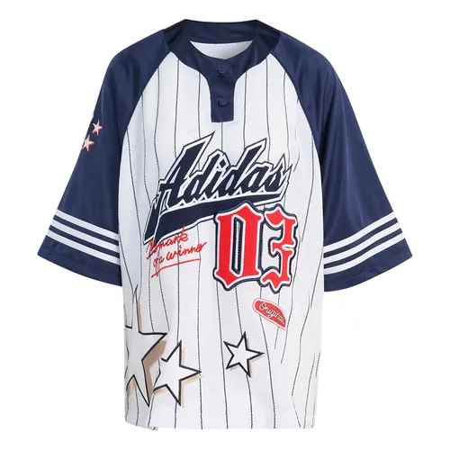 Áo Phông Nữ Adidas Women's Originals Baseball Jersey T-Shirt KC6288 Màu Trắng/Xanh Size S