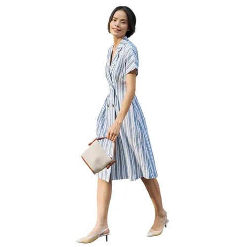 Váy Liền Nữ F2 Fashion & Freedom Linen Modern Meets Heritage D411-XST-S-0620 Màu Xanh Size S