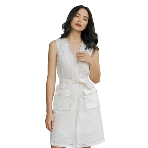 Váy Suông Nữ F2 Fashion & Freedom Linen Hello New Day D405-K-S-0220 Màu Kem Size S