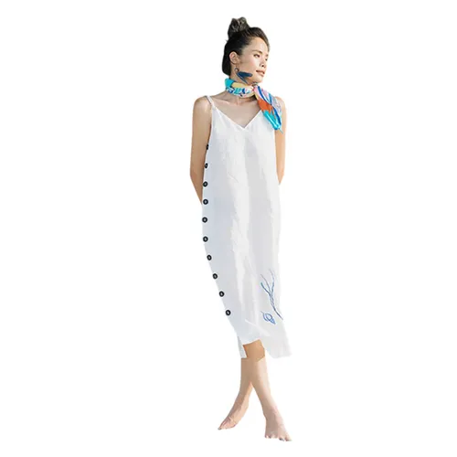Váy Suông Nữ F2 Fashion & Freedom Linen After SunSet D438-T-S-0620 Màu Trắng Size S