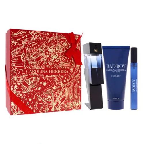 Set Nước Hoa Nam Carolina Herrera Bad Boy Cobalt EDP 100ml + 10ml Và Sữa Tắm Shower Gel 100ml Gift 3 Món