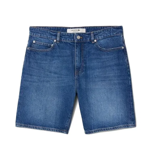 Quần Short Nam Lacoste Straight Fit Denim Bermuda FH9932 MK9 Màu Xanh Denim Size 40