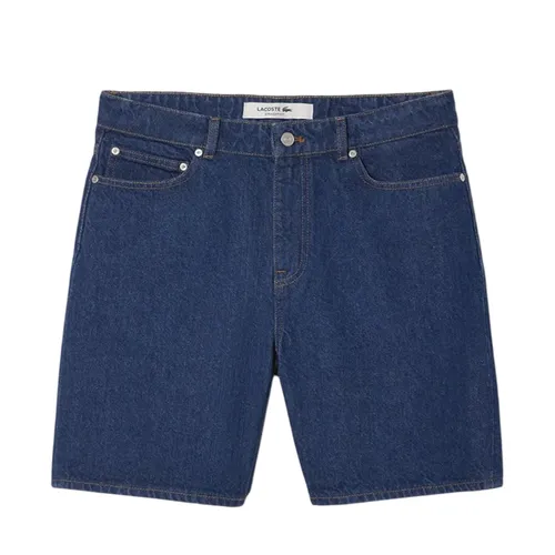 Quần Short Nam Lacoste Straight Fit Denim Bermuda FH9932 ML4 Màu Xanh Đậm Size 40