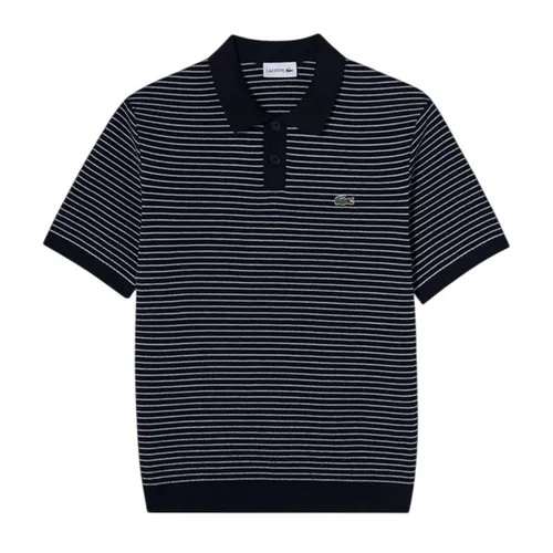 Áo Polo Nam Lacoste Striped Short Sleeve Sweater Regular Fit Polo Shirt PH296E 166 Màu Xanh Navy Size 3