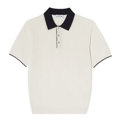 Áo Polo Nam Lacoste Short Sleeve Sweater Polo Shirt Regular Fit PH943E XFJ Màu Kem Size 3