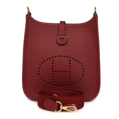 Túi Đeo Chéo Nữ&nbsp;Hermès Evelyne TPM Rouge H Clemence Gold Hardware Màu Đỏ
