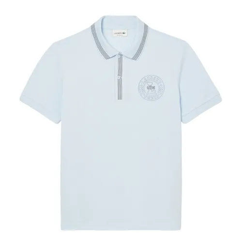 Áo Polo Nam Lacoste Puff Print Short Sleeve PH2527 55G T01 Màu Xanh Nhạt Size 3