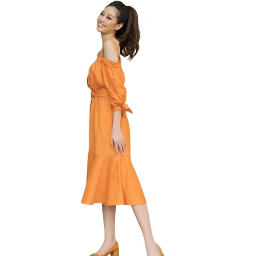 Váy Nữ F2 Fashion & Freedom Linen Becoming Color Me D420-C-S-0520 Màu Cam Size S