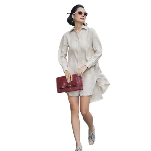 Váy Sơ Mi Nữ F2 Fashion & Freedom Linen Becoming Unveil D522-K-S-0521 Màu Kem Size S