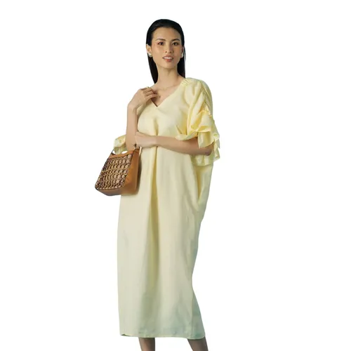 Váy Suông Nữ F2 Fashion & Freedom Yellow Linen Dress Become Discover D497-VN-S-0321 Màu Vàng Size S