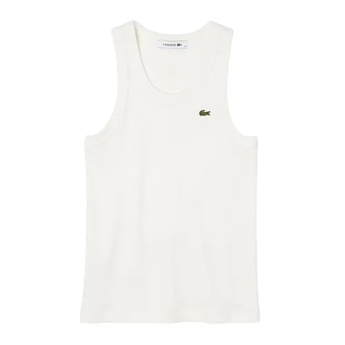 Áo Ba Lỗ Nữ Lacoste Slim Fit Cotton Tank Top TF5388 10 70V Màu Trắng Size 34
